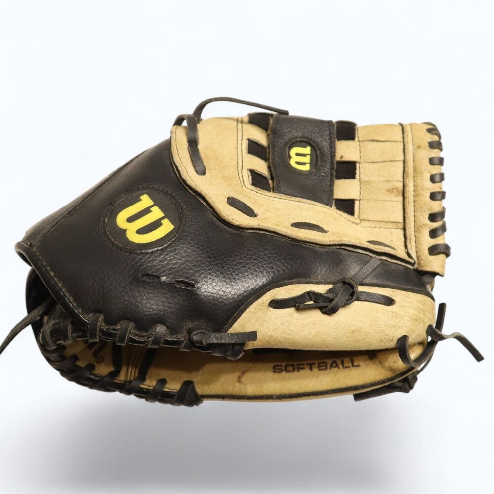 Wilson A360 13" Softball Mitt Glove RHT Full leather A0360 ES13 Black/Tan